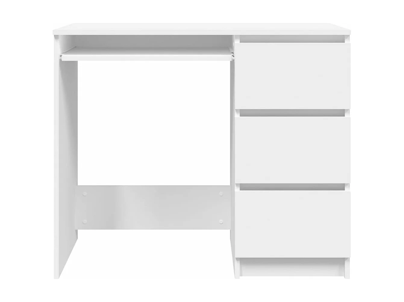 Scrivania tavolo postazione di lavoro mobile per computer studio 90 x 45 x 76 cm derivati ​​del legno bianco 02_0023528