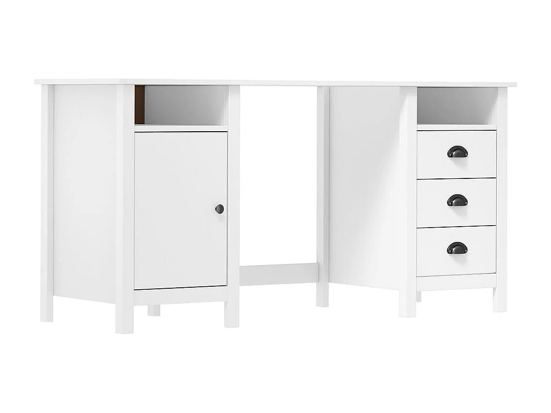 Bureau table poste de bois blanche 150 x 50 x 74 cm 02_0023861