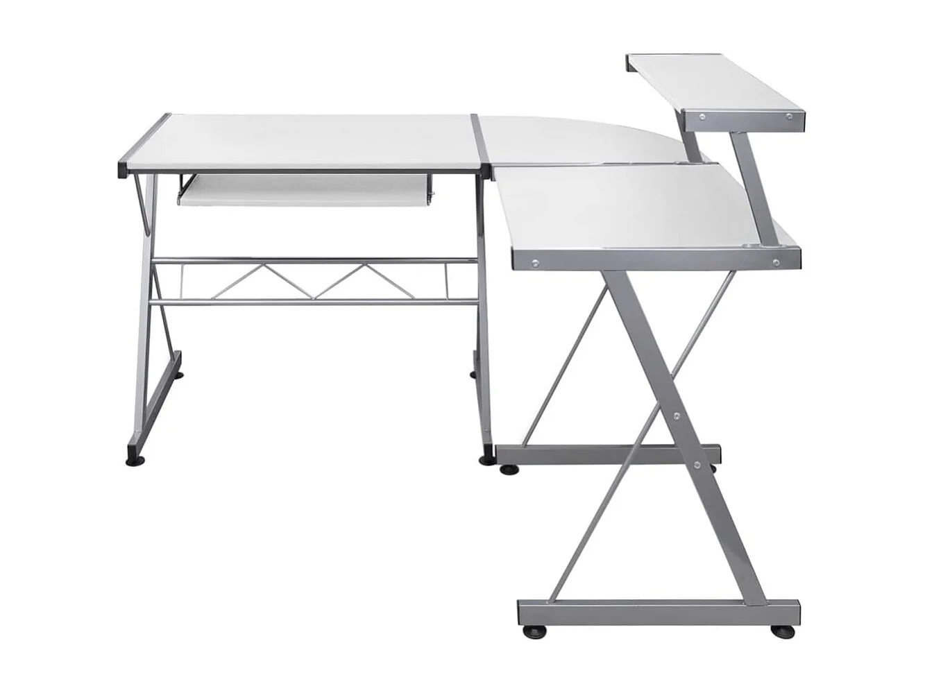 Mesa mesa estação de trabalho móveis de computador canto de TI estudo de computador 132 x 112 x 99 cm madeira engenharia branco 02_0023730