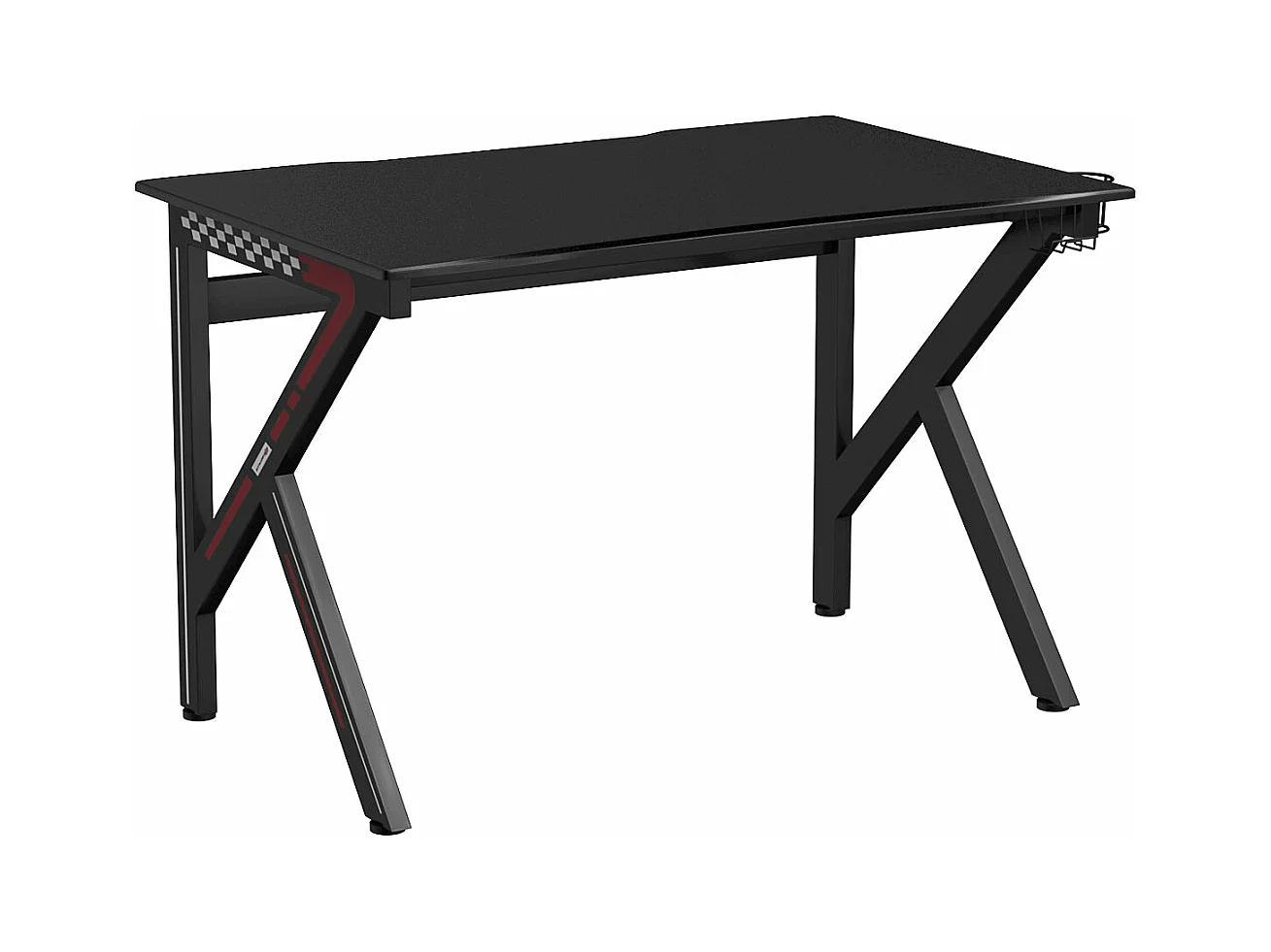 Tavolo da gioco per computer da scrivania 115 x 75 x 76 cm con stabile portabicchieri k robusto telaio in acciaio nero 20_0005672