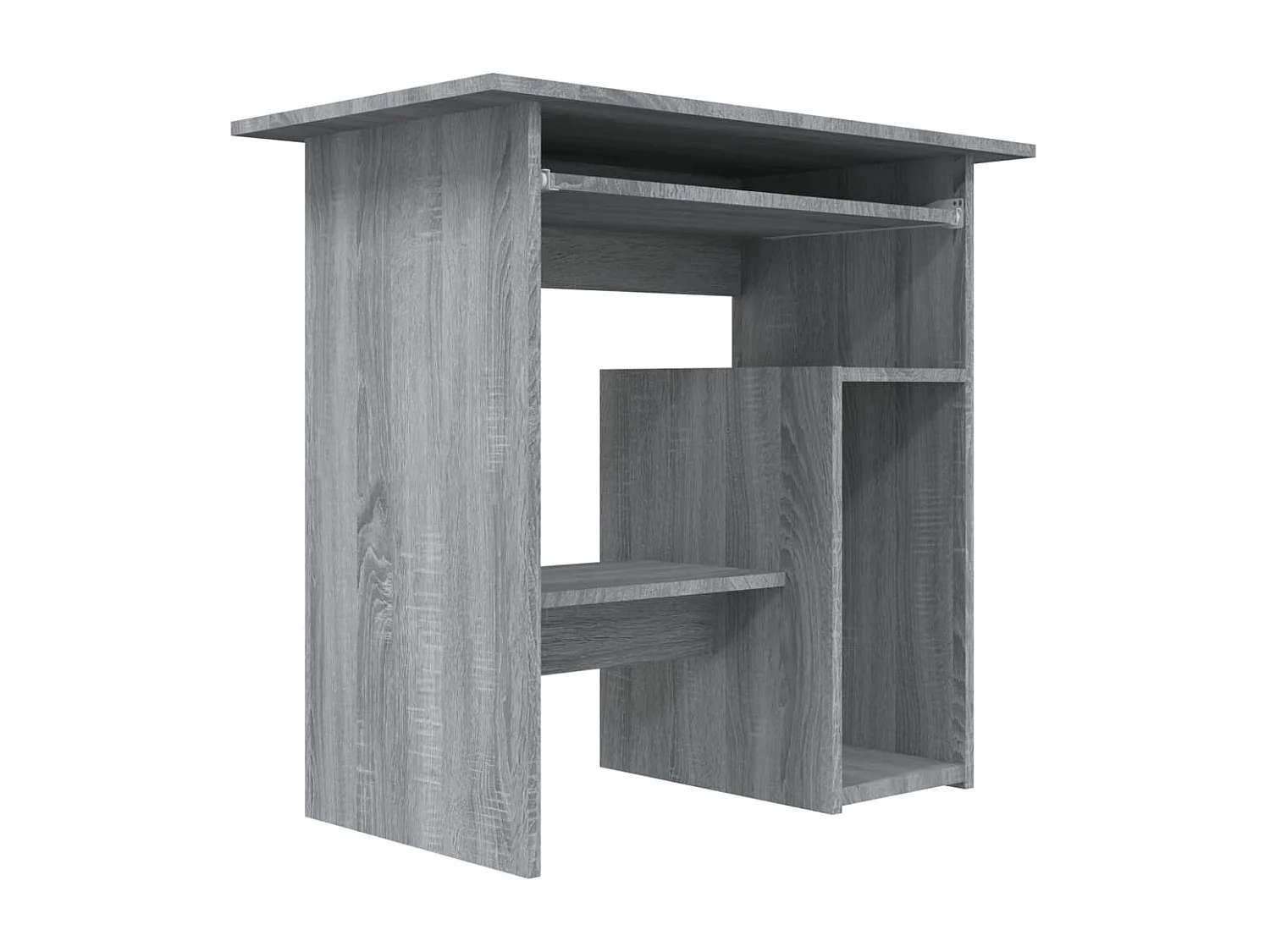 Mesa de escritorio puesto de trabajo mueble de ordenador estudio sonoma 80 x 45 x 74 cm madera contrachapada gris 02_0023964