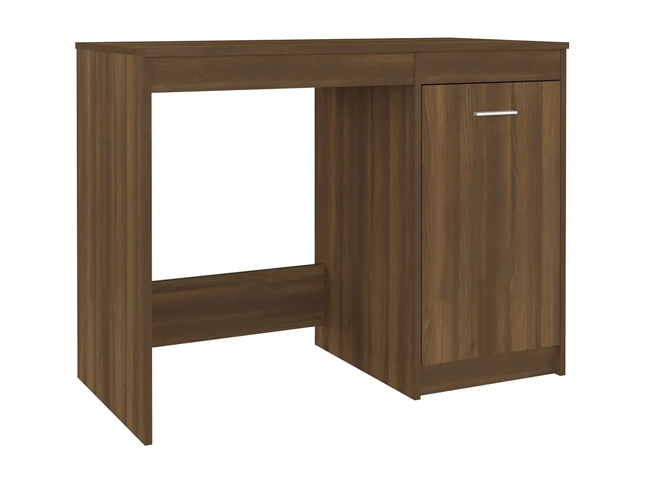 Mesa de escritorio puesto de trabajo mueble para ordenador estudio informático roble 100 x 50 x 76 cm madera contrachapada marrón 02_0023599