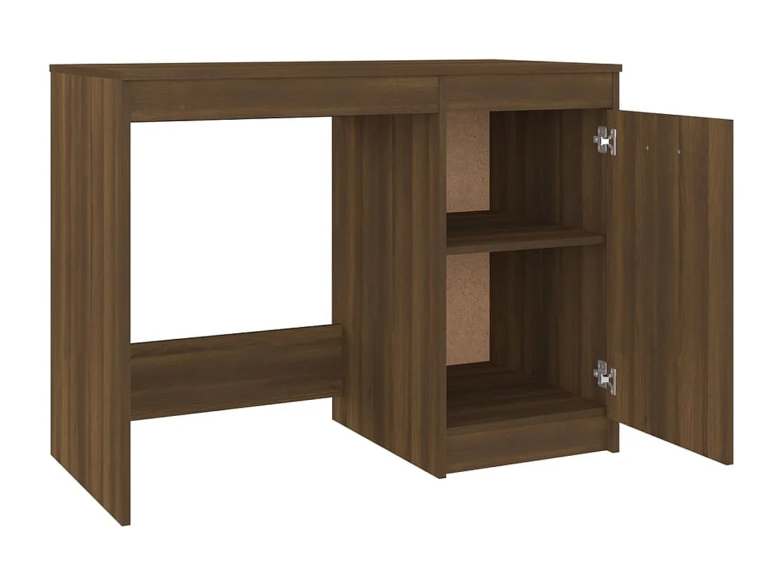 Mesa de escritorio puesto de trabajo mueble para ordenador estudio informático roble 100 x 50 x 76 cm madera contrachapada marrón 02_0023599