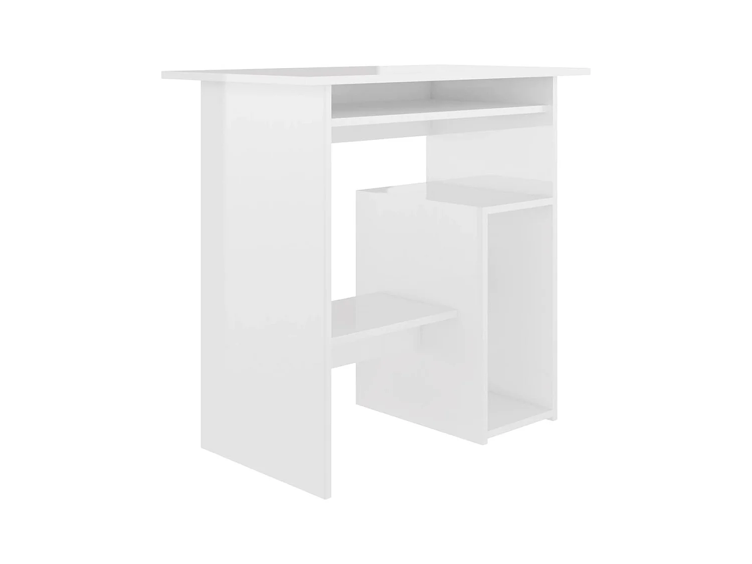 Mesa escritorio puesto de trabajo mueble ordenador estudio brillante 80 x 45 x 74 cm madera contrachapada blanco 02_0023551