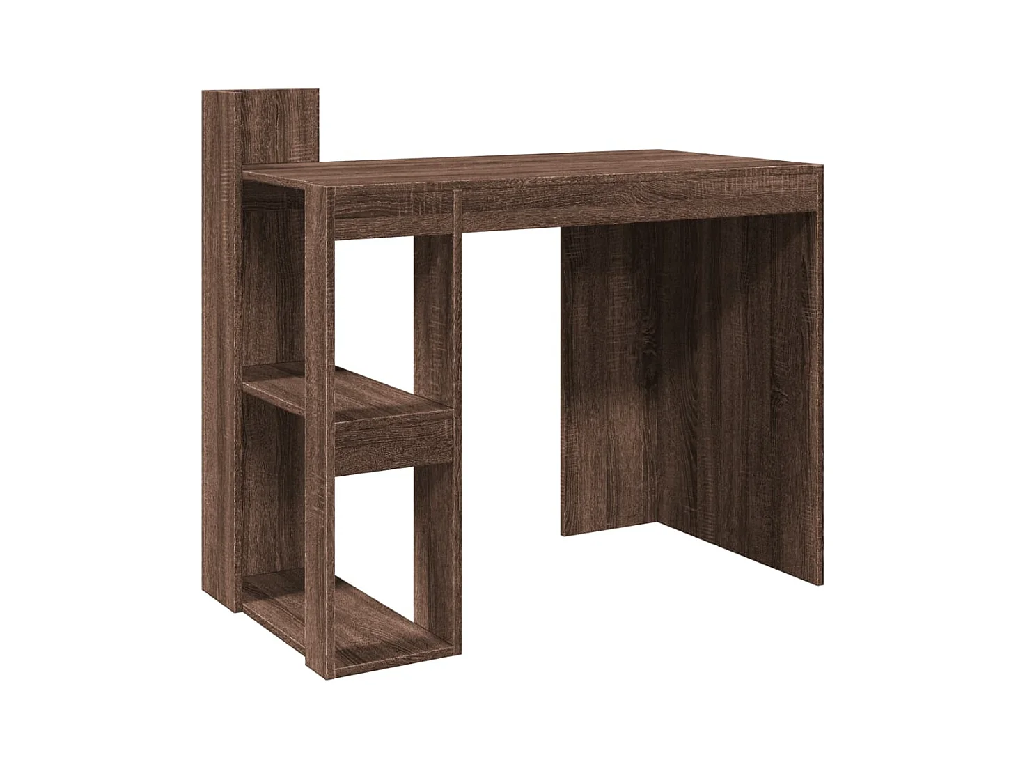 Scrivania tavolo postazione di lavoro mobile per computer studio IT rovere 103,5 x 56,5 x 94 cm derivati ​​del legno marrone 02_0023606