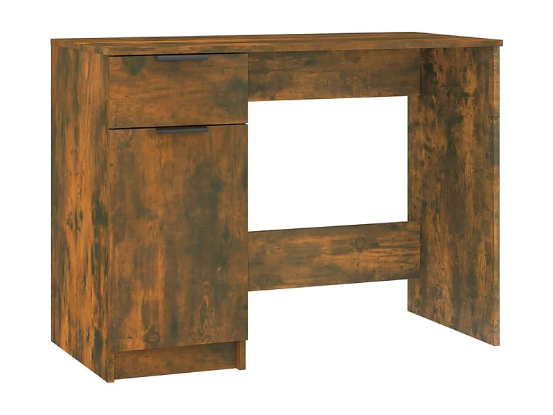 Mesa de escritorio puesto de trabajo mueble para ordenador estudio informático roble ahumado 100 x 50 x 75 cm madera contrachapada marrón 02_0023562