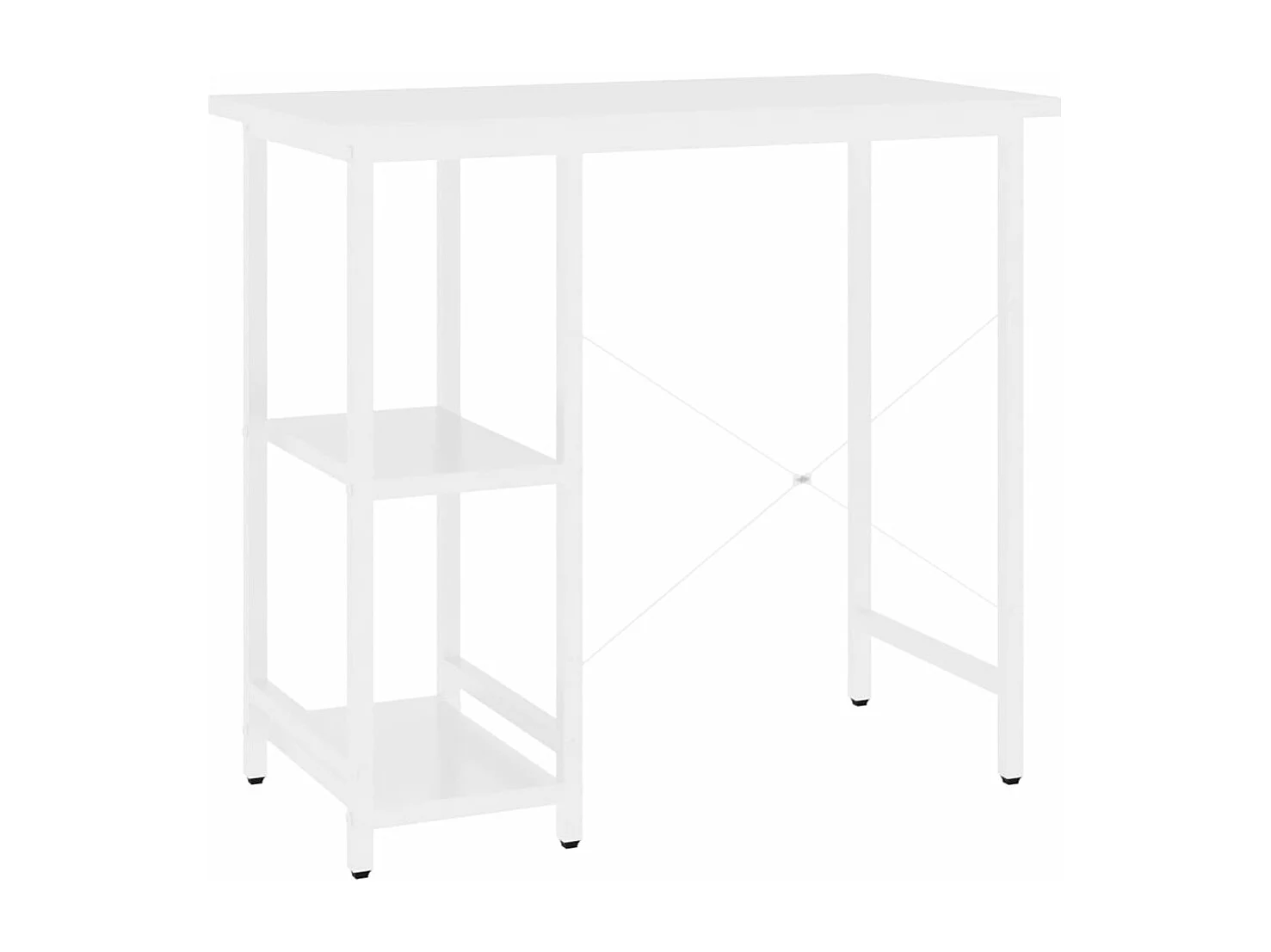 Mesa mesa estação de trabalho móveis de computador estudo de computador 80 x 40 x 72 cm MDF e metal branco 02_0023716