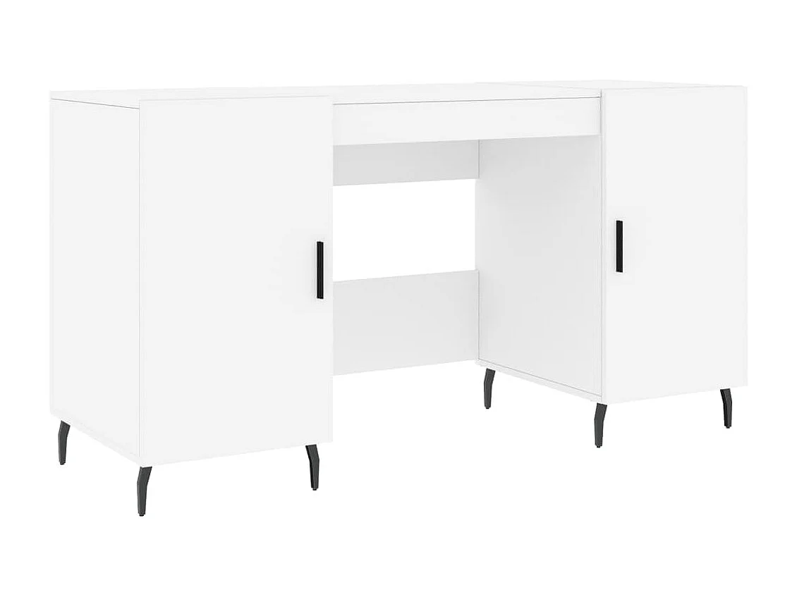 Mesa escritorio puesto de trabajo mueble ordenador estudio 140 x 50 x 75 cm madera contrachapada blanco 02_0023513