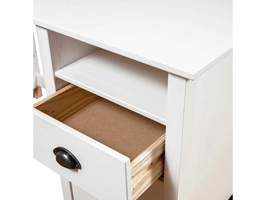Bureau table poste de bois blanche 120 x 50 x 74 cm 02_0023857