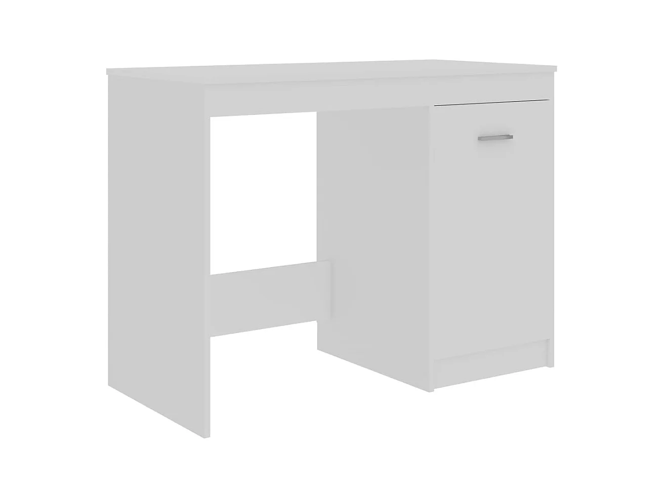 Mesa de escritorio puesto de trabajo mueble para ordenador estudio informático 100 x 50 x 76 cm madera contrachapada blanco 02_0023499