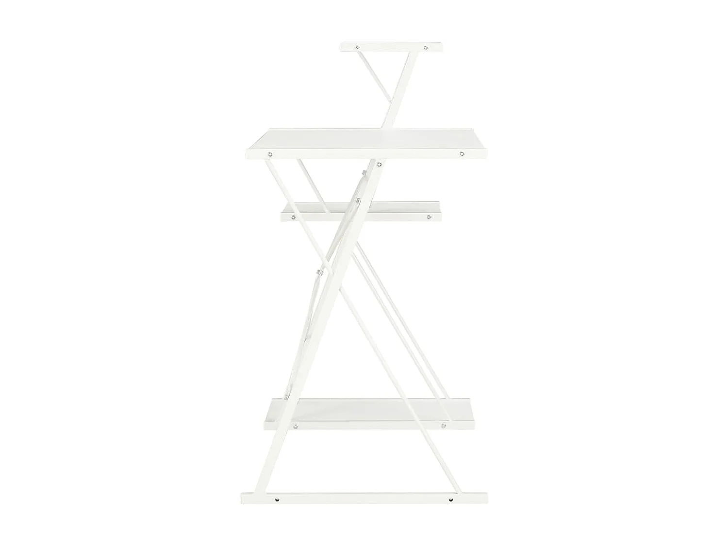 Scrivania tavolo postazione di lavoro mobile per computer studio con ripiano 116 x 50 x 93 cm bianco 02_0023476