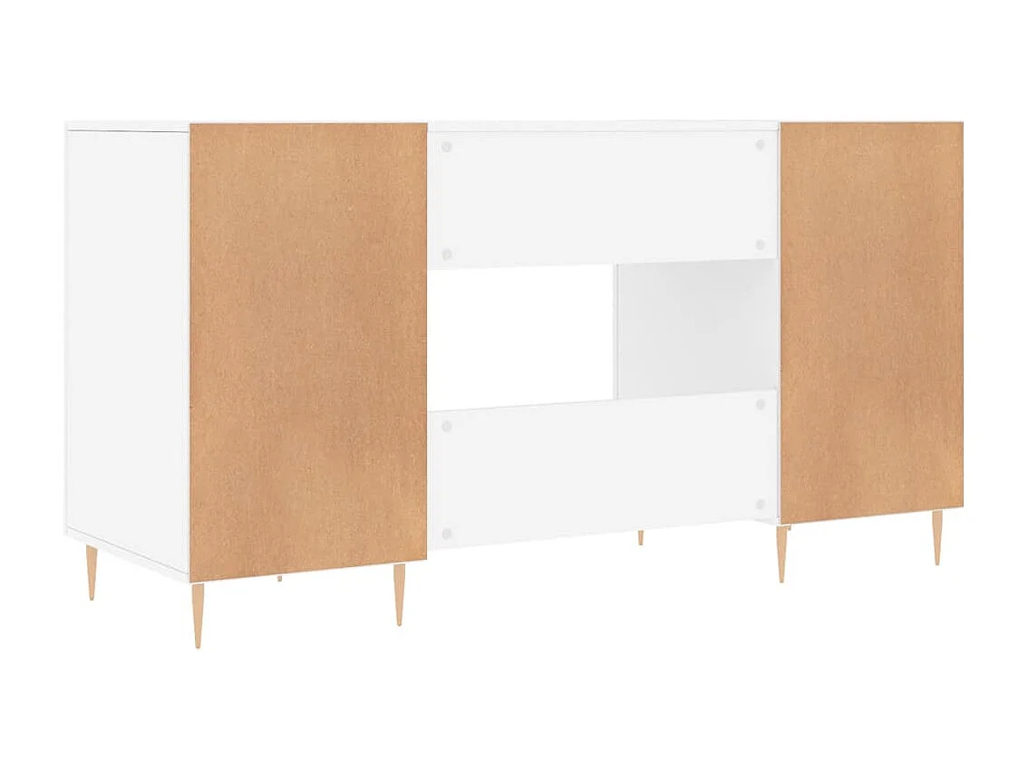 Scrivania tavolo postazione di lavoro mobile per computer studio 140 x 50 x 75 cm derivati ​​del legno bianco 02_0023511