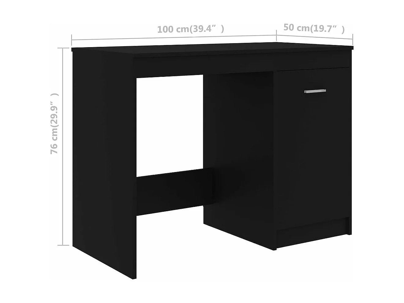 Bureau table poste de bois marron 100 x 50 x 76 cm 02_0023888