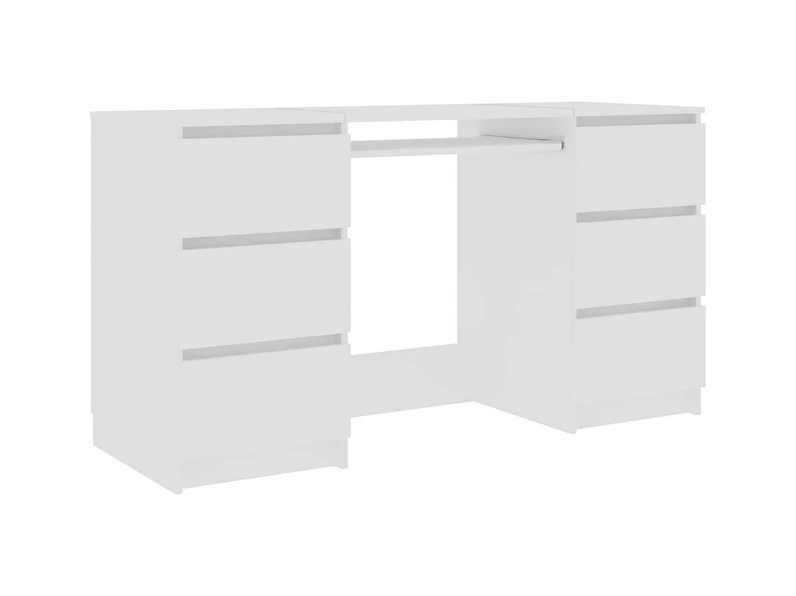 Mesa escritorio puesto de trabajo mueble ordenador estudio 140 x 50 x 77 cm madera contrachapada blanco 02_0023524
