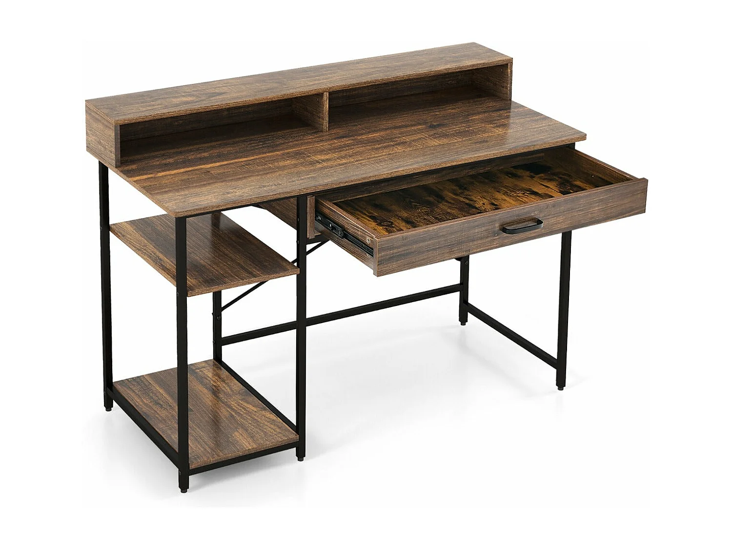 Bureau d'ordinateur avec étagère marron 120 x 56 x 90.5 cm 20_0007985