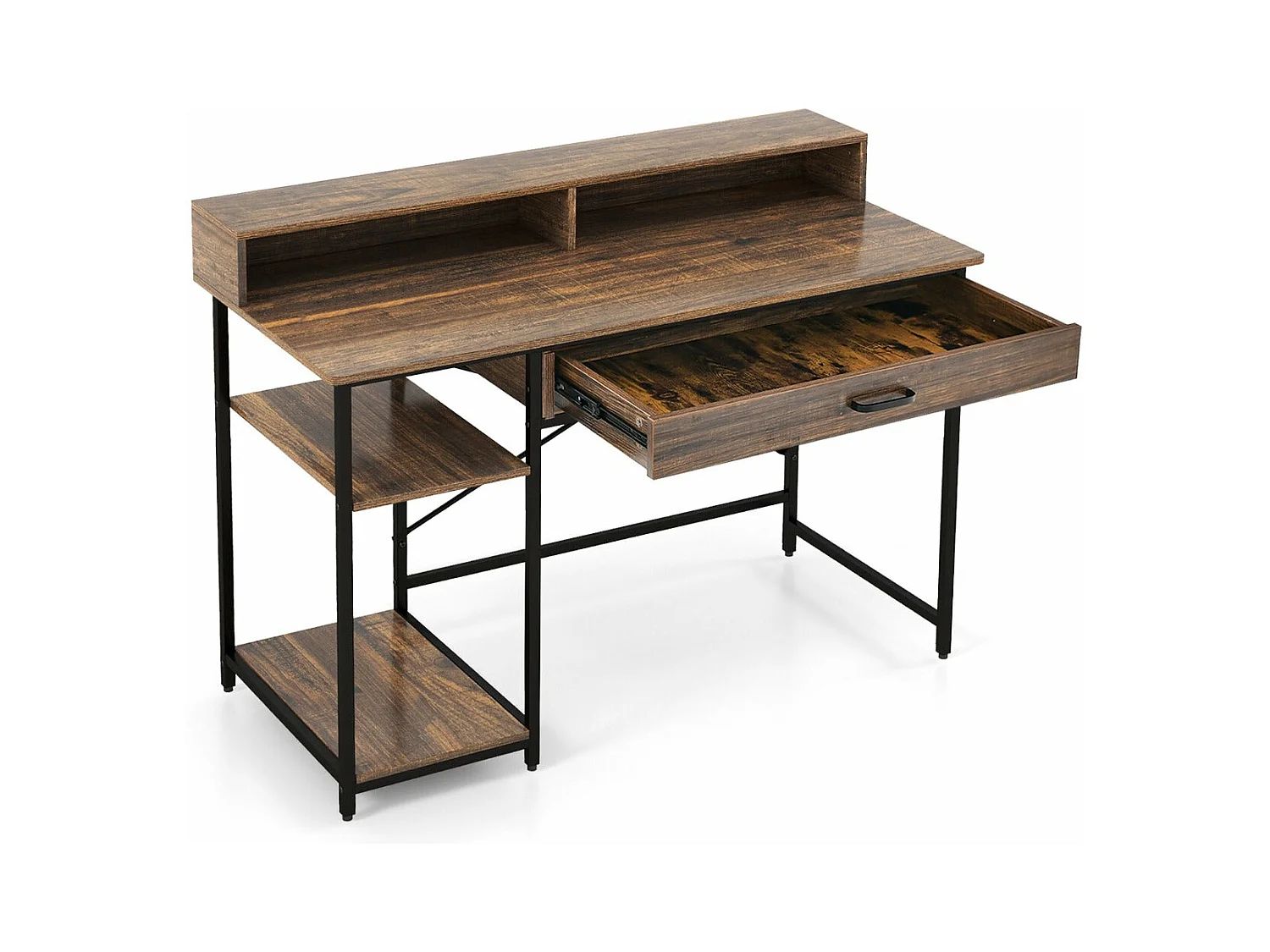 Bureau d'ordinateur avec étagère marron 120 x 56 x 90.5 cm 20_0007985