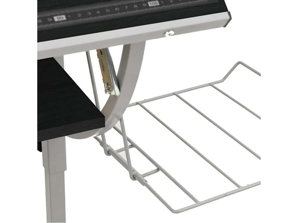 Mesa mesa estação de trabalho móveis de computador estudo de artesanato de TI e 110 x 53 x (58-87) cm preto 02_0023700