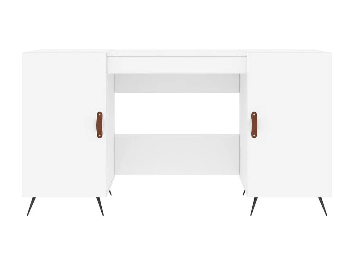 Mesa escritorio puesto de trabajo mueble ordenador estudio 140 x 50 x 75 cm madera contrachapada blanco 02_0023519