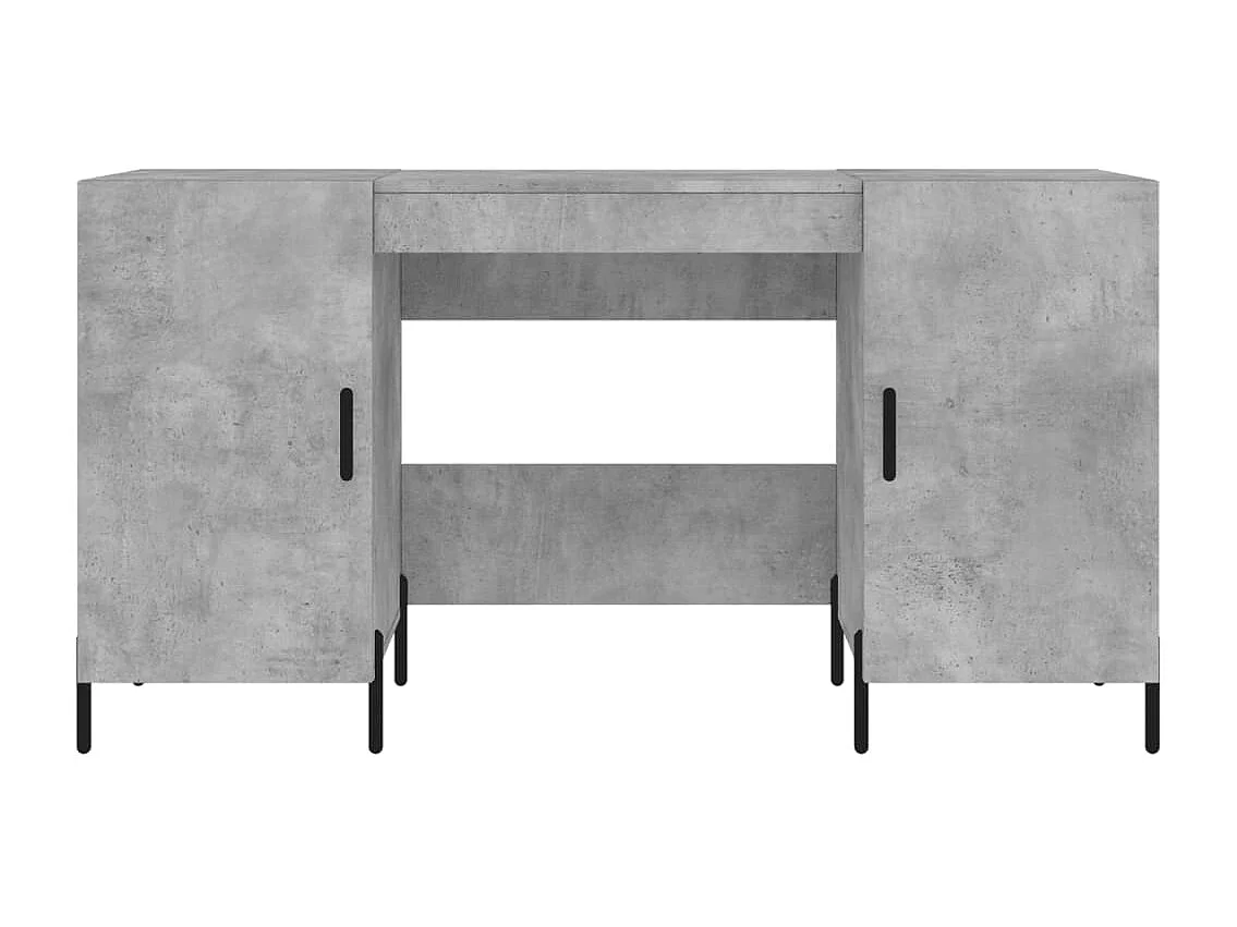 Mesa escritorio puesto de trabajo mueble ordenador estudio 140 x 50 x 75 cm madera contrachapada gris 02_0023838