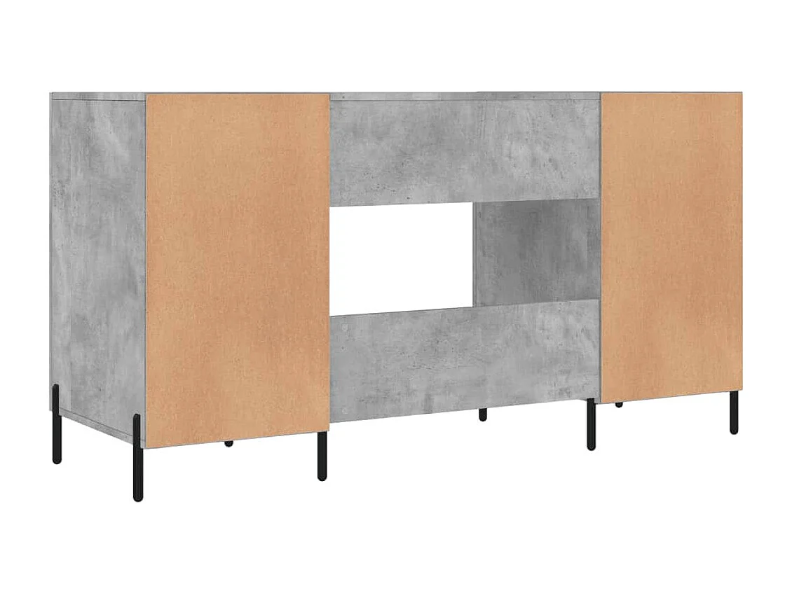 Mesa escritorio puesto de trabajo mueble ordenador estudio 140 x 50 x 75 cm madera contrachapada gris 02_0023838