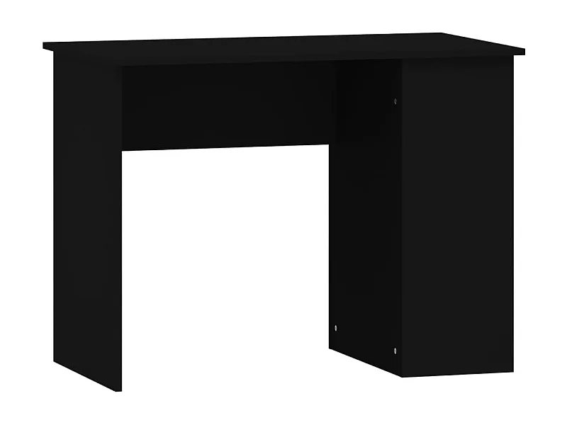 Mesa de escritorio puesto de trabajo mueble para ordenador estudio informático 100 x 55 x 75 cm madera contrachapada negro 02_0023891