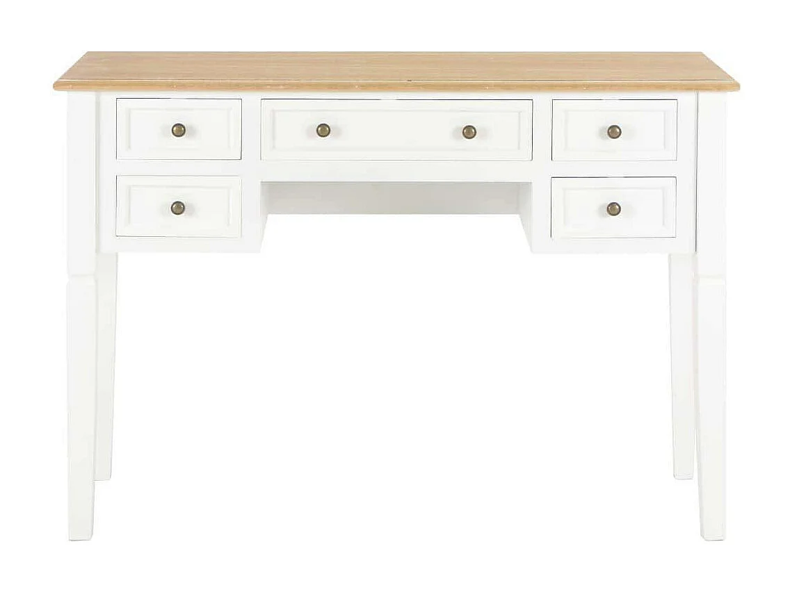 Bureau table meuble travail bois blanche 109.5 x 45 x 77.5 cm 0502114