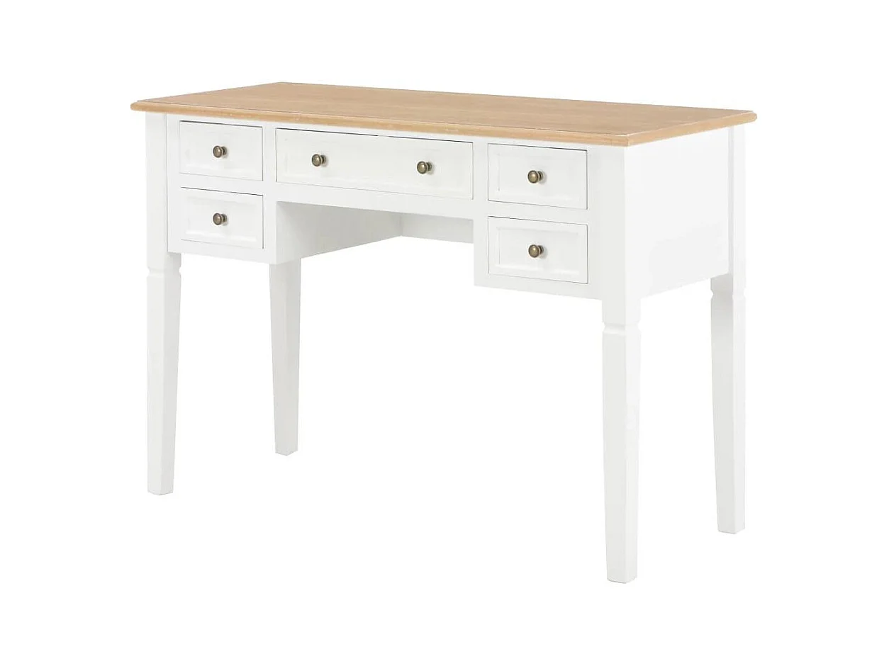 Bureau table meuble travail bois blanche 109.5 x 45 x 77.5 cm 0502114