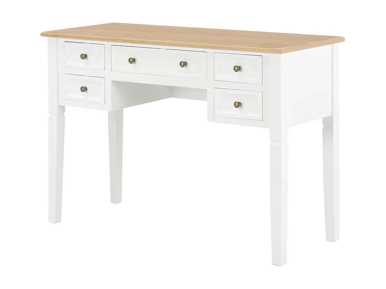 Bureau table meuble travail bois blanche 109.5 x 45 x 77.5 cm 0502114