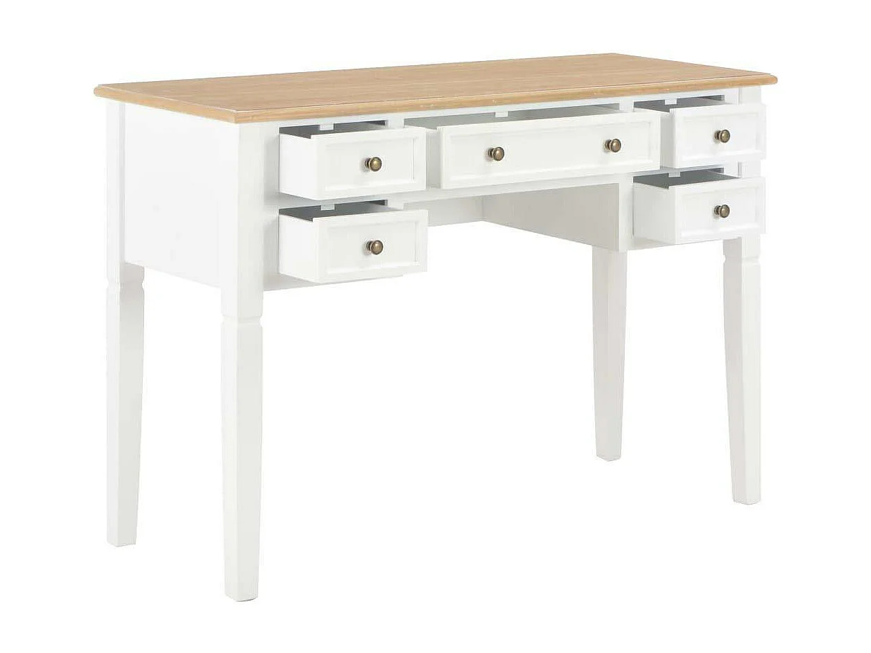 Bureau table meuble travail bois blanche 109.5 x 45 x 77.5 cm 0502114