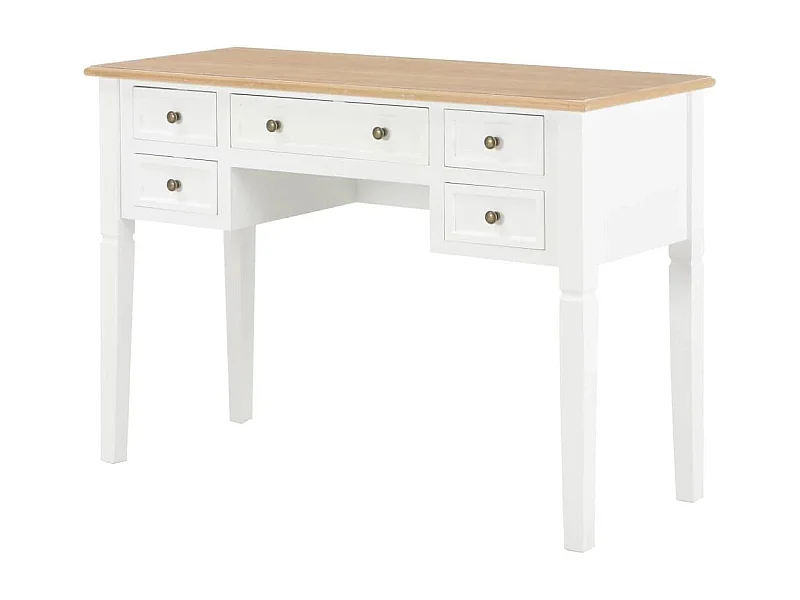 Bureau table meuble travail bois blanche 109.5 x 45 x 77.5 cm 0502114