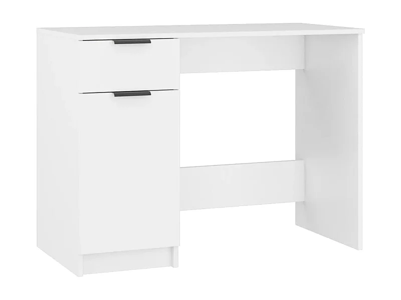 Mesa de escritorio puesto de trabajo mueble para ordenador estudio informático 100 x 50 x 75 cm madera contrachapada blanco 02_0023497