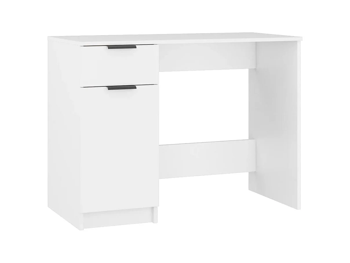 Mesa de escritorio puesto de trabajo mueble para ordenador estudio informático 100 x 50 x 75 cm madera contrachapada blanco 02_0023497