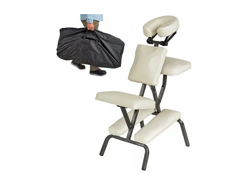 Chaise de massage rembourrage crème 80 x 50 x 105 cm 08_0000478