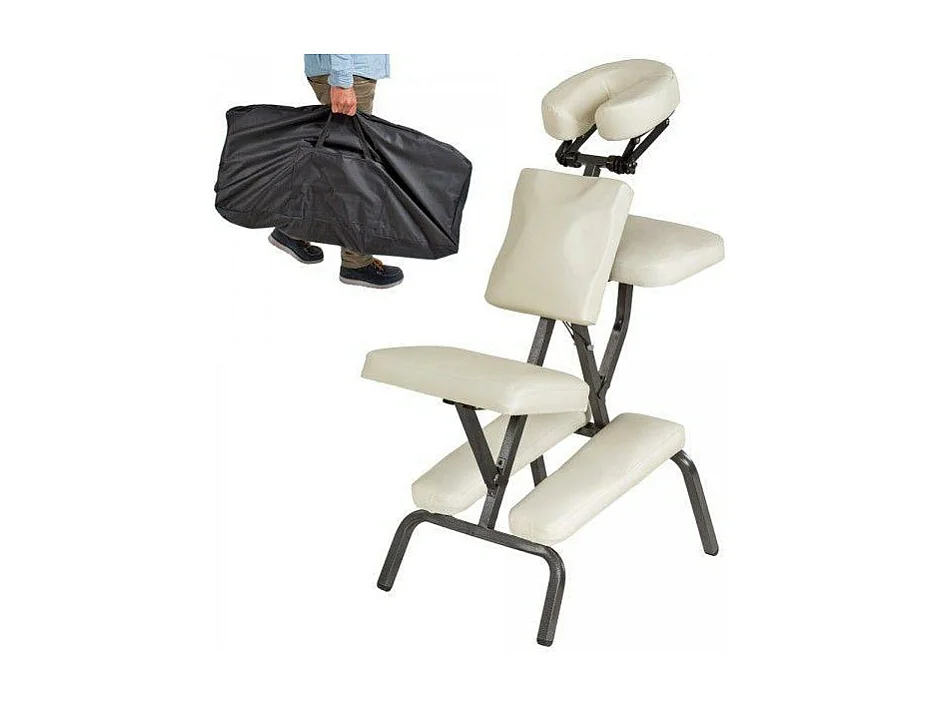 Chaise de massage rembourrage crème 80 x 50 x 105 cm 08_0000478