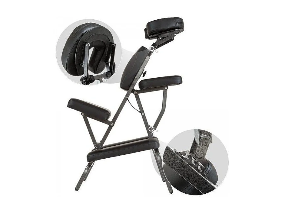 Chaise de massage rembourrage noire 80 x 50 x 105 cm 08_0000477