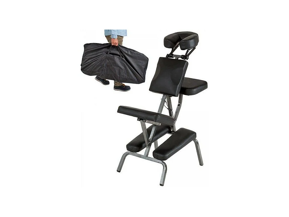 Chaise de massage rembourrage noire 80 x 50 x 105 cm 08_0000477