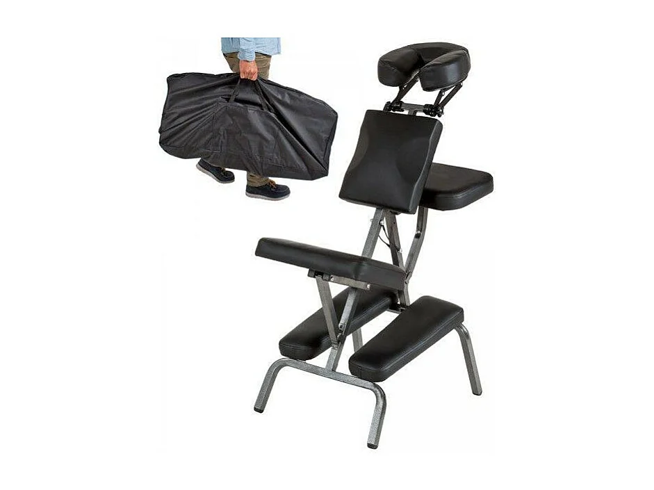 Sillón de masaje con acolchado grueso negro + funda 08_0000477