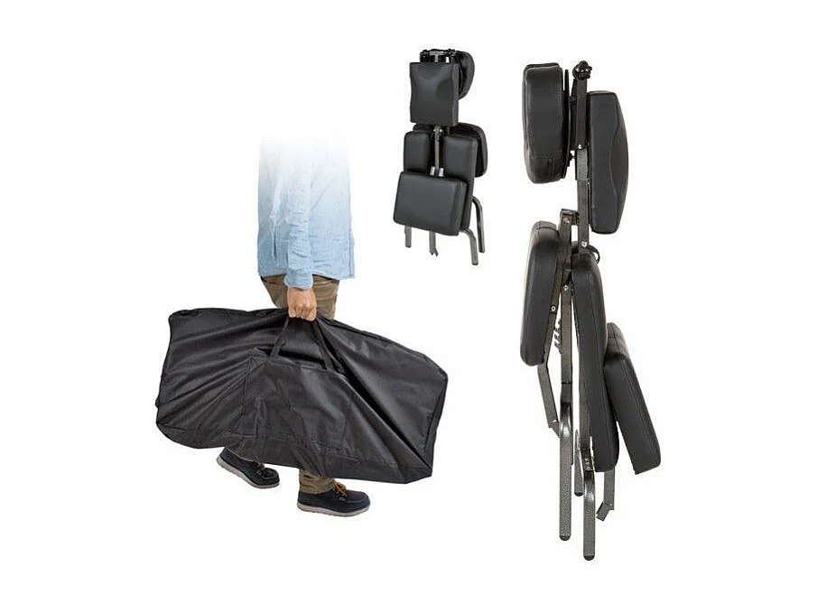 Sillón de masaje con acolchado grueso negro + funda 08_0000477