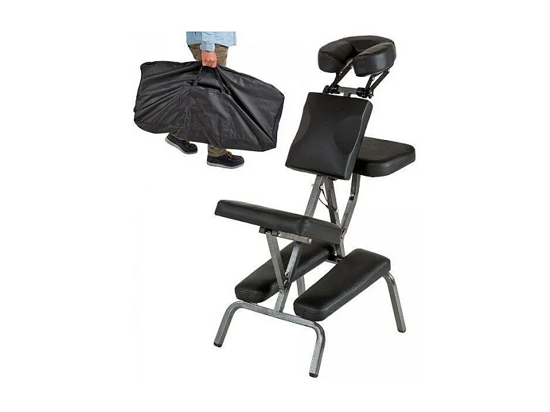 Sillón de masaje con acolchado grueso negro + funda 08_0000477