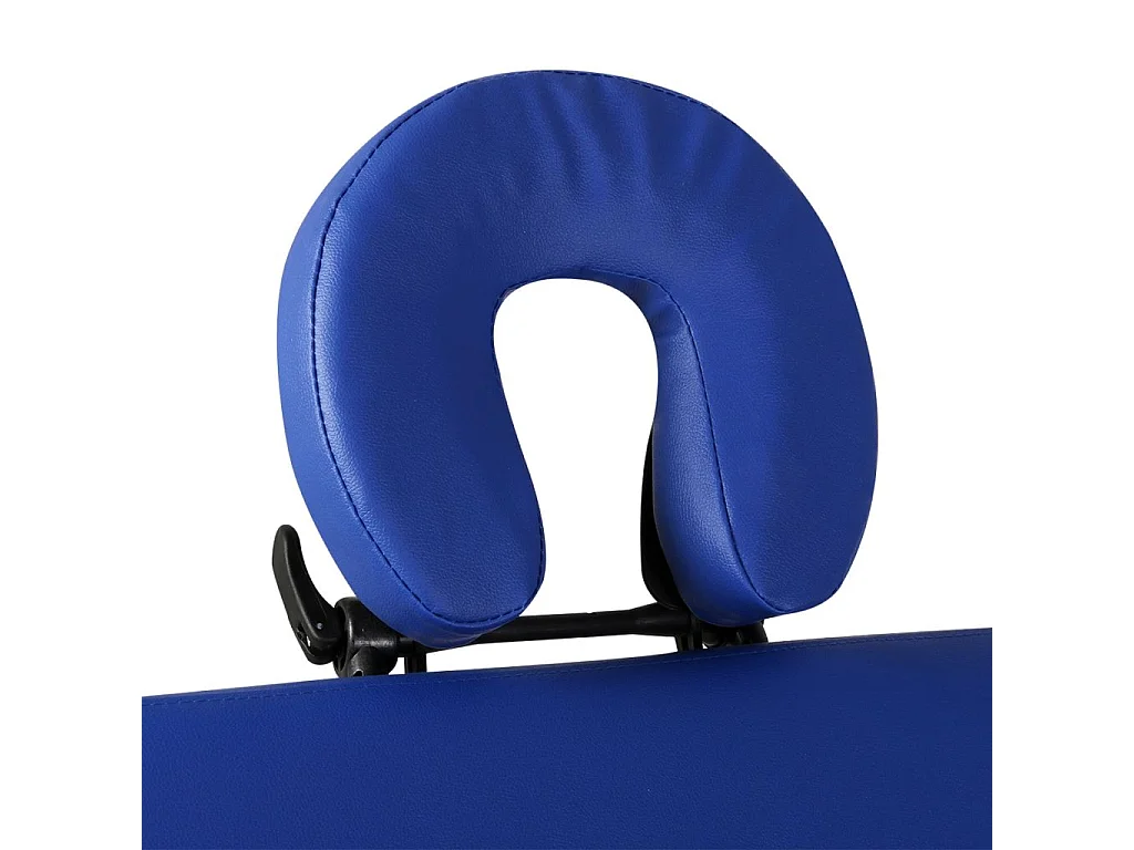 Camilla de masaje plegable de 2 zonas con estructura de acero inoxidable azul 02_0001879