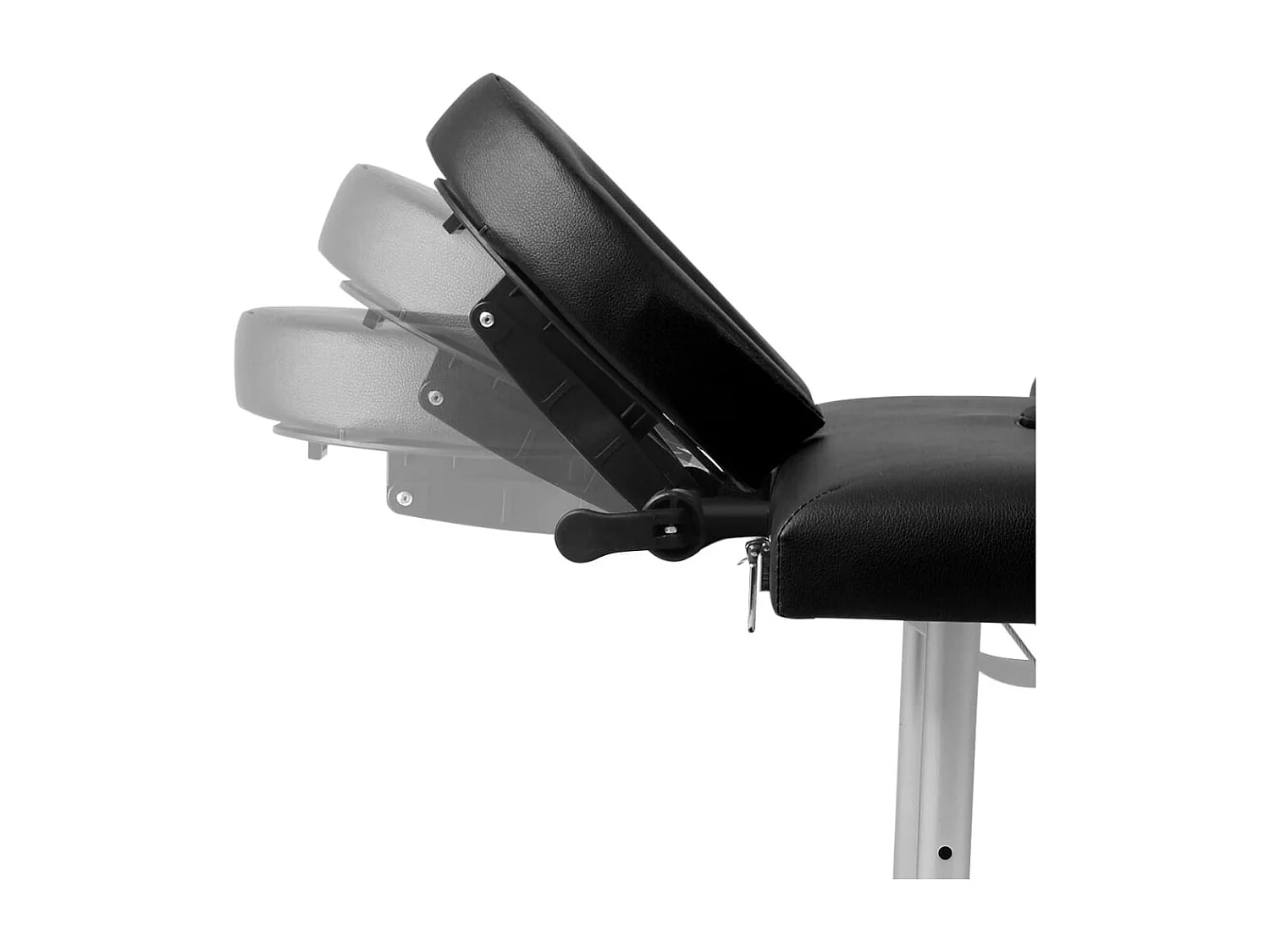 Camilla de masaje plegable de 4 zonas con estructura de acero inoxidable negro 02_0001890