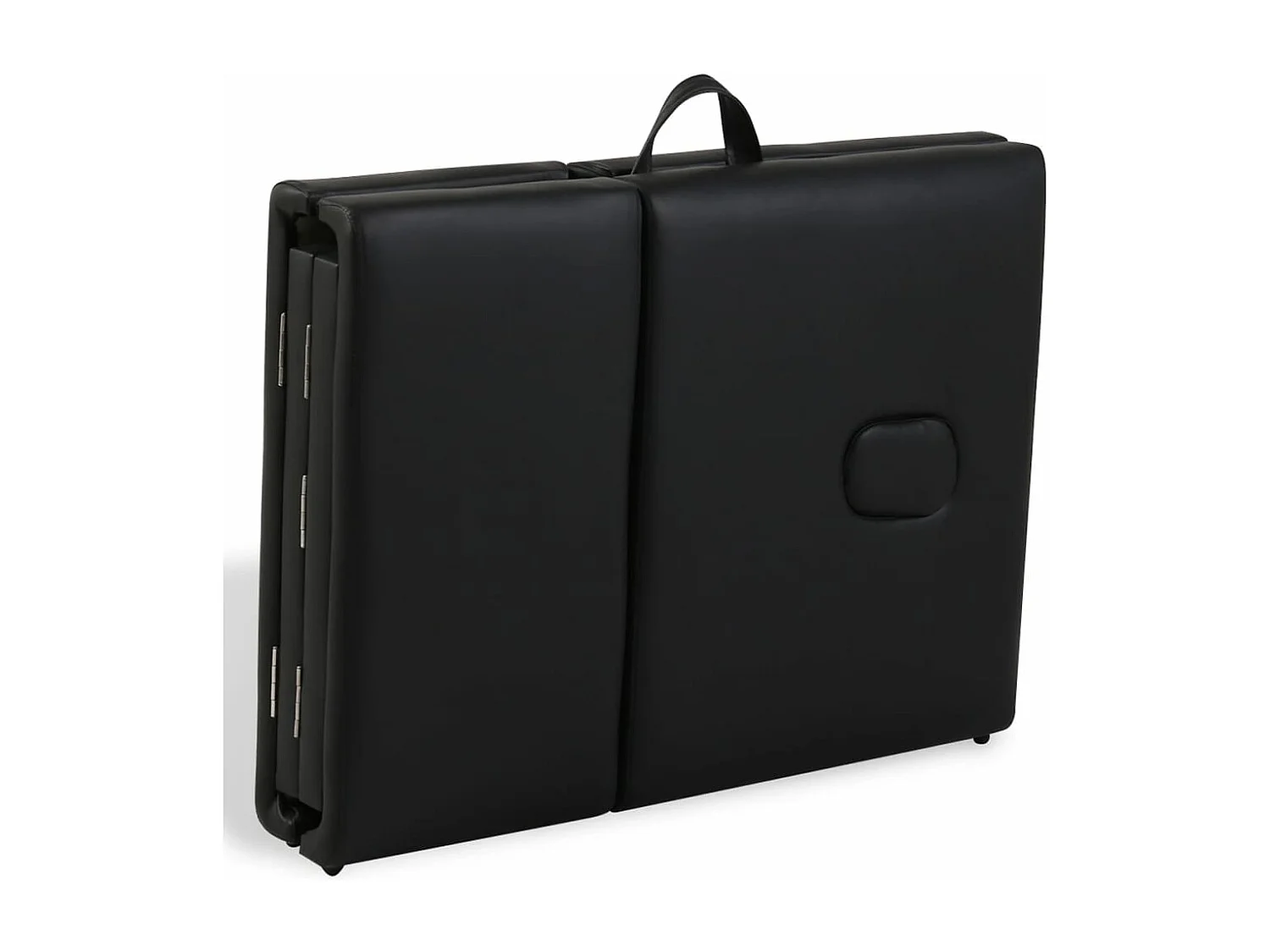 Camilla de masaje plegable de 4 zonas con estructura de acero inoxidable negro 02_0001890