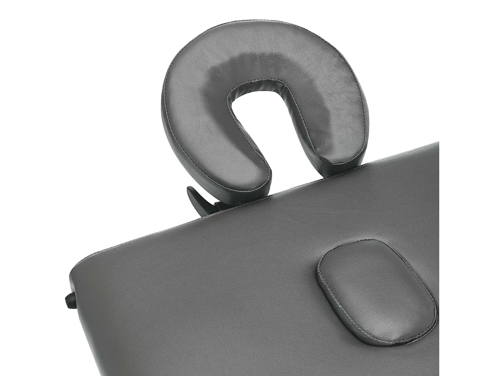 Camilla de masaje con 3 zonas estructura de aluminio banco de masaje reposacabezas reposabrazos ajustable camilla de masaje plegable portátil antracita 02_0001798