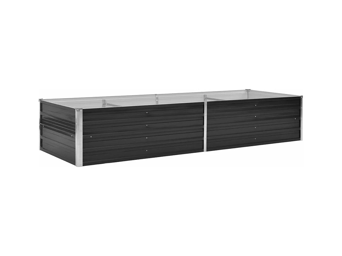 Fioriera rialzata piante fiori giardino antracite 240 x 80 x 45 cm acciaio zincato antracite 02_0001143
