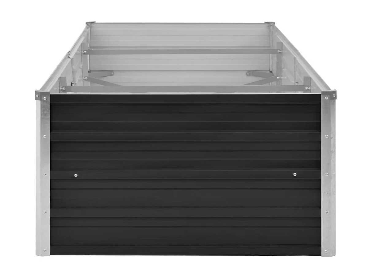 Jardinera elevada plantas flores jardín antracita 240 x 80 x 45 cm antracita acero galvanizado 02_0001143