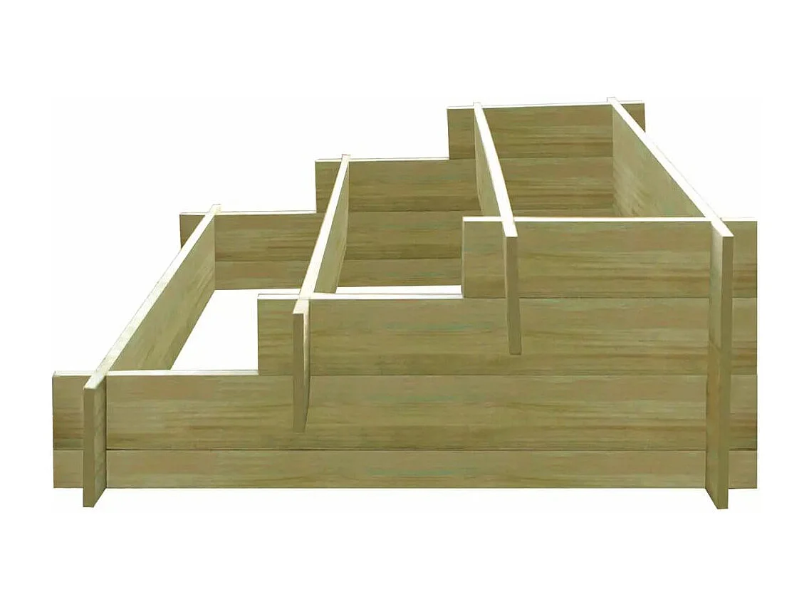 Jardinière à 3 niveau bois marron 90 x 90 x 35 cm 02_0000863