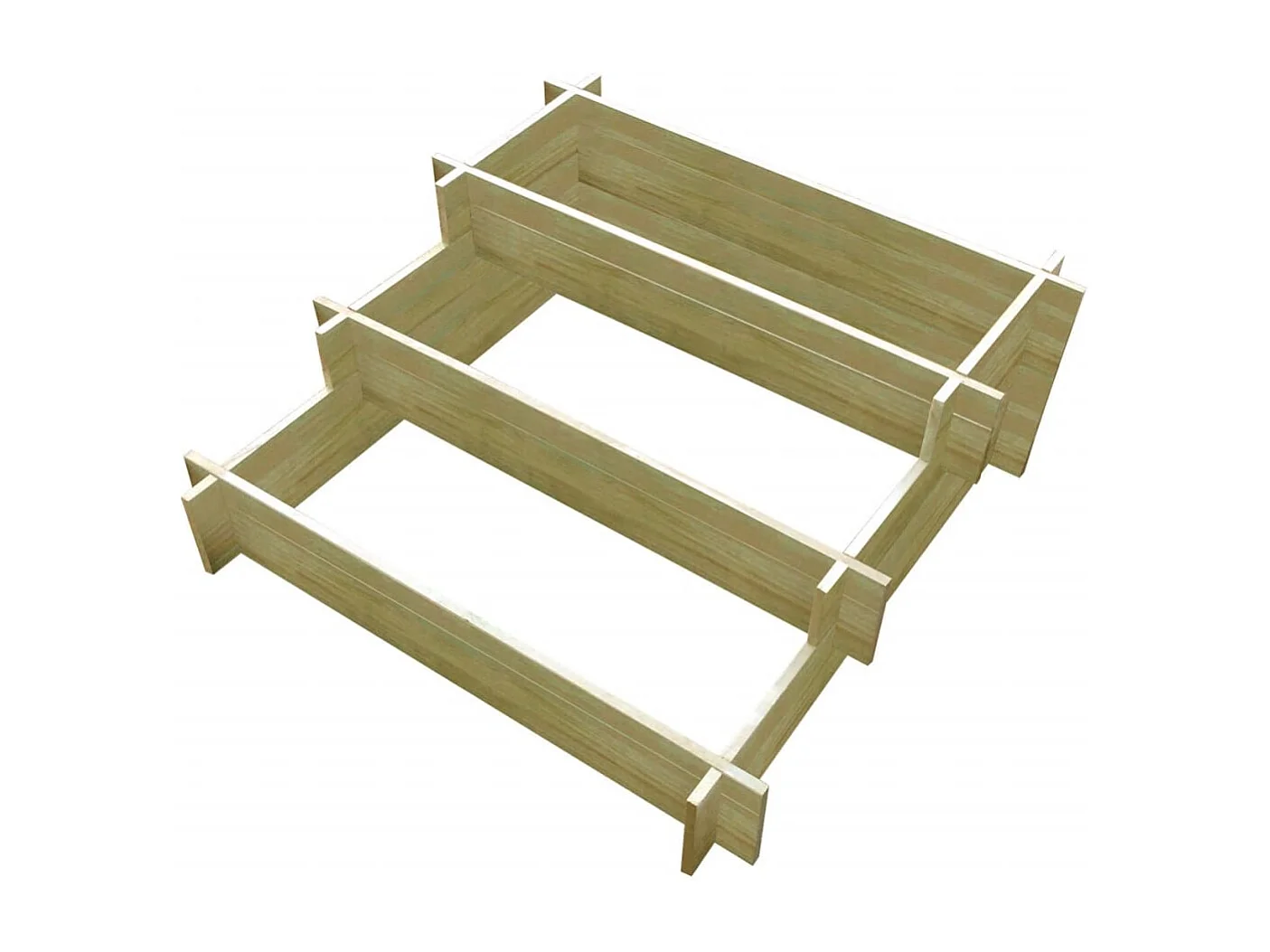 Fioriera a 3 livelli x 90 x 90 x 35 cm piante da giardino fiori legno impregnato 02_0000863