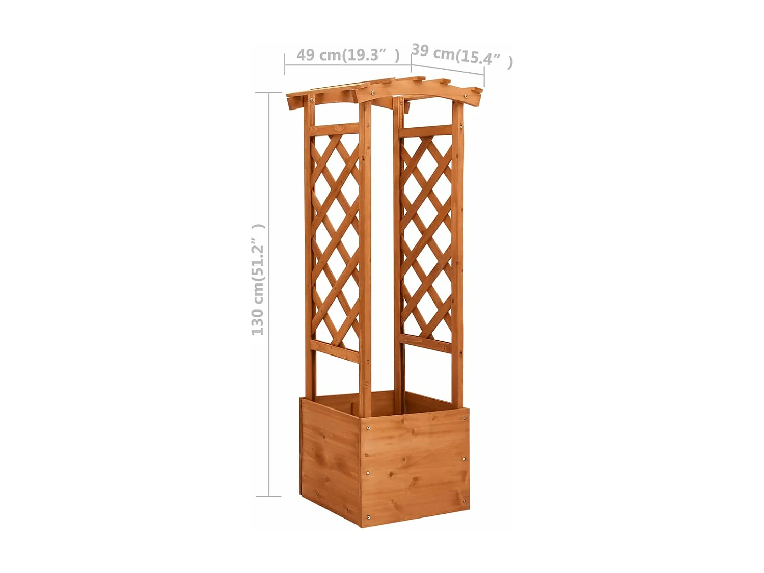 Jardinera enrejada con arco 49 x 39 x 130 cm madera de abeto 02_0000873