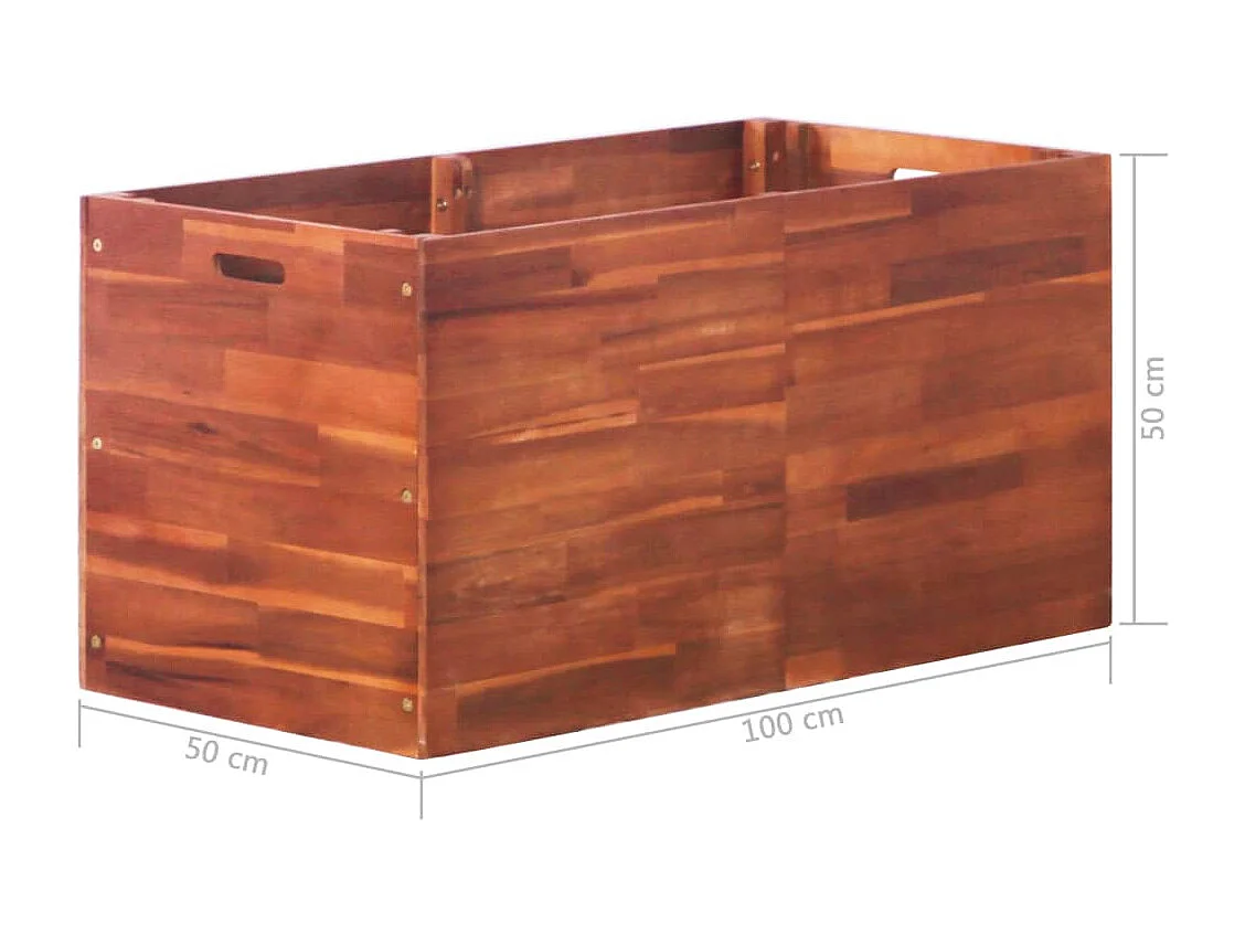 Jardinière lit surélevé plantes bois marron 100 x 50 x 50 cm 02_0001180