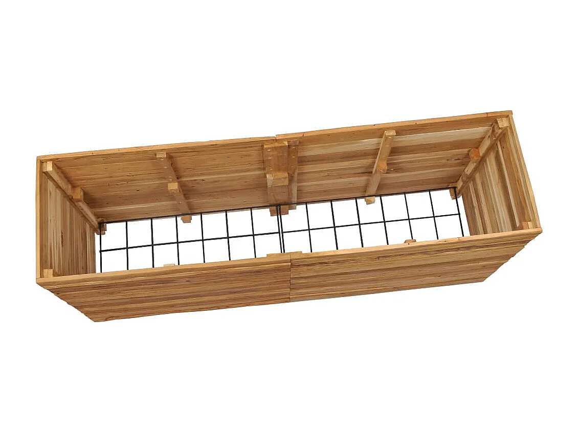 Jardinera elevada para plantas y flores 150 x 40 x 72 cm madera de teca reciclada y acero 02_0000914